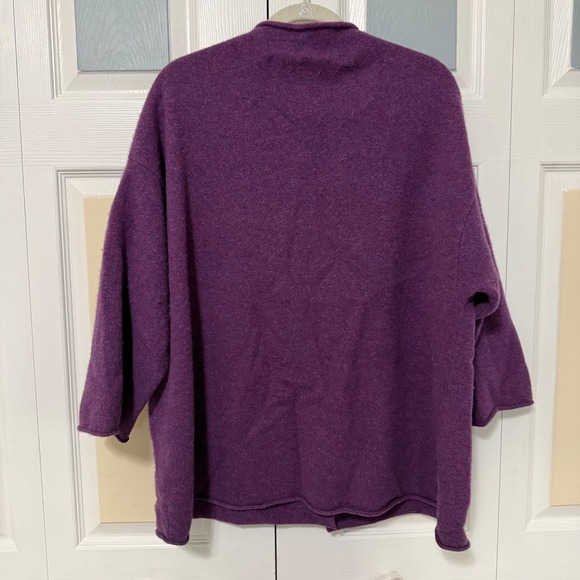 EILEEN FISHER Purple Wool Cashmere Blend Cardigan Sweater Jacket 2X - Picture 2 of 9